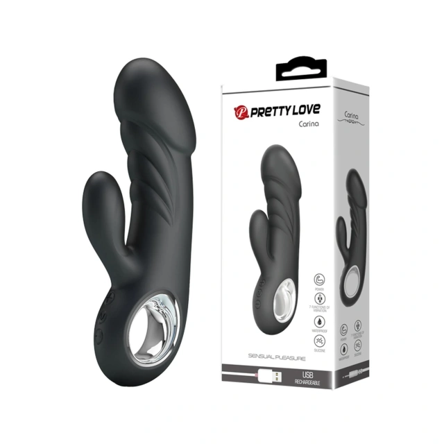 Wibrator Punktu G ANSEL USB BLACK 7 Function Pretty Love Ładowany USB Czarny | 100% ORYGINAŁ| DYSKRETNA PRZESYŁKA